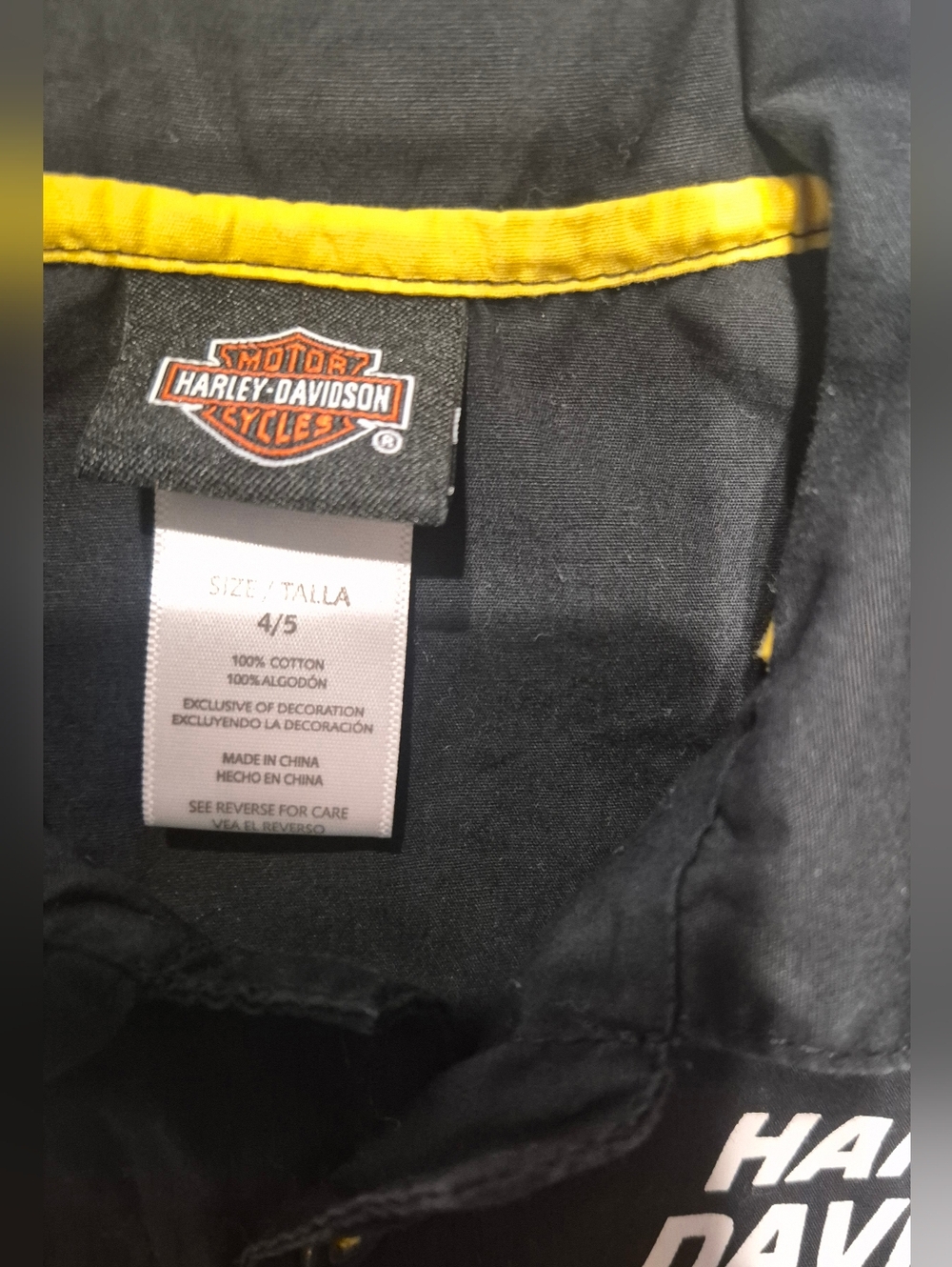 Harley Davidson Button Up Shirt Size 4/5 - Picture 5 of 6
